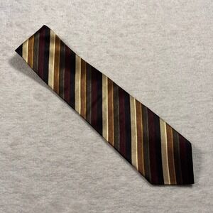 Knightsbridge Silk Striped‎ Tie Burgundy Gold Green Classic Necktie